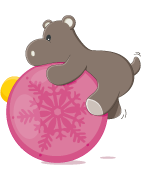 Hippopo sur le trône - Etiquette Cadeau - Hippopotame - Le Noël de Potam